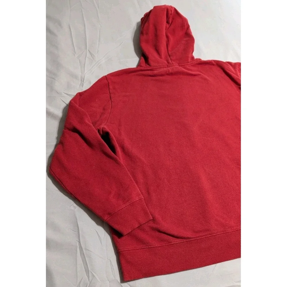 True Religion Hoodie Mens Large‎ Red Pullover Big Logo Sweatshirt